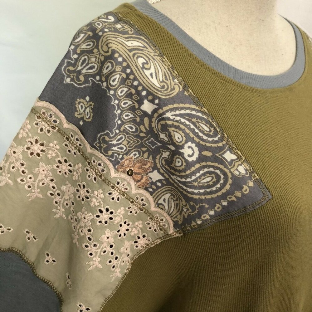 Free People Feelin It Top Relaxed Army Green XS - Picture 4 of 7